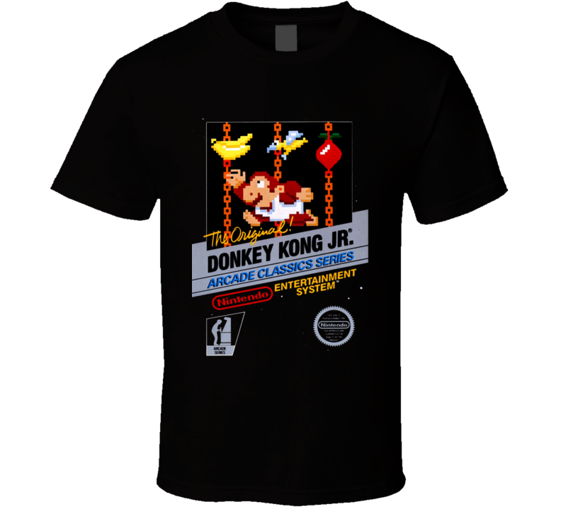 Donkey Kong Jr. Nes Classic Black Box Video Game T Shirt Donkey Kong Jr. Nes Classic Black Box Video Game T Shirt