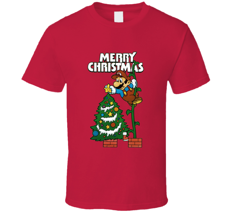 Super Mario Christmas Theme Retro Holiday T Shirt Super Mario Christmas Theme Retro Holiday T Shirt