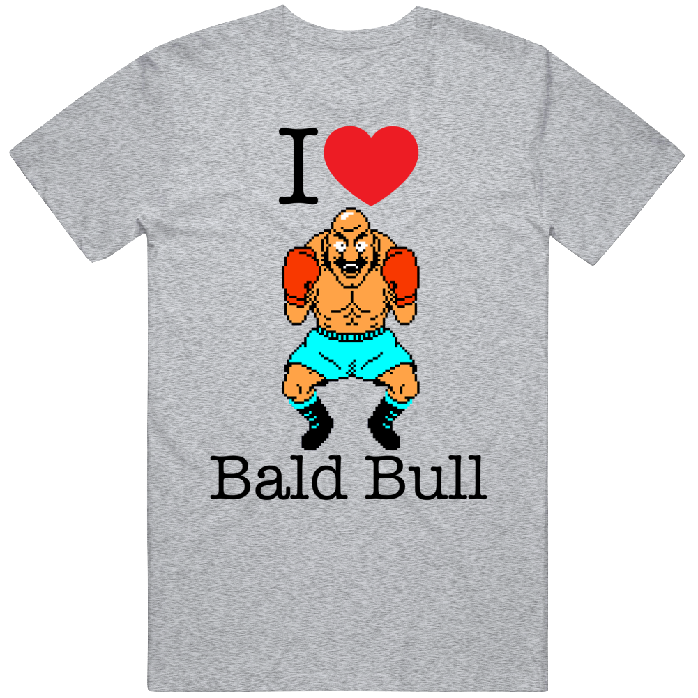 Bald Bull I Love Heart Mike Tyson's Punch Out Video Game Boxing T Shirt Bald Bull I Love Heart Mike Tyson's Punch Out Video Game Boxing T Shirt
