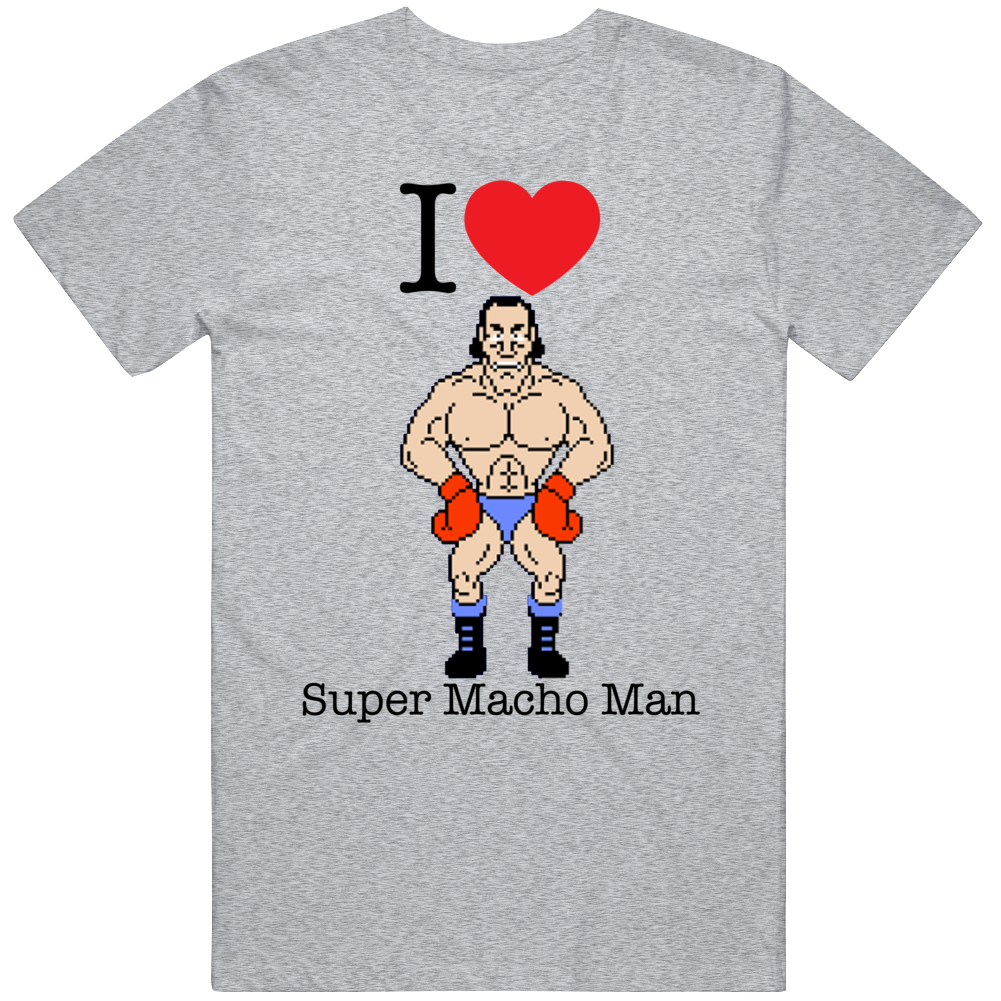 Super Macho Man I Love Heart Mike Tyson's Punch Out Video Game Boxing T Shirt Super Macho Man I Love Heart Mike Tyson's Punch Out Video Game Boxing T Shirt