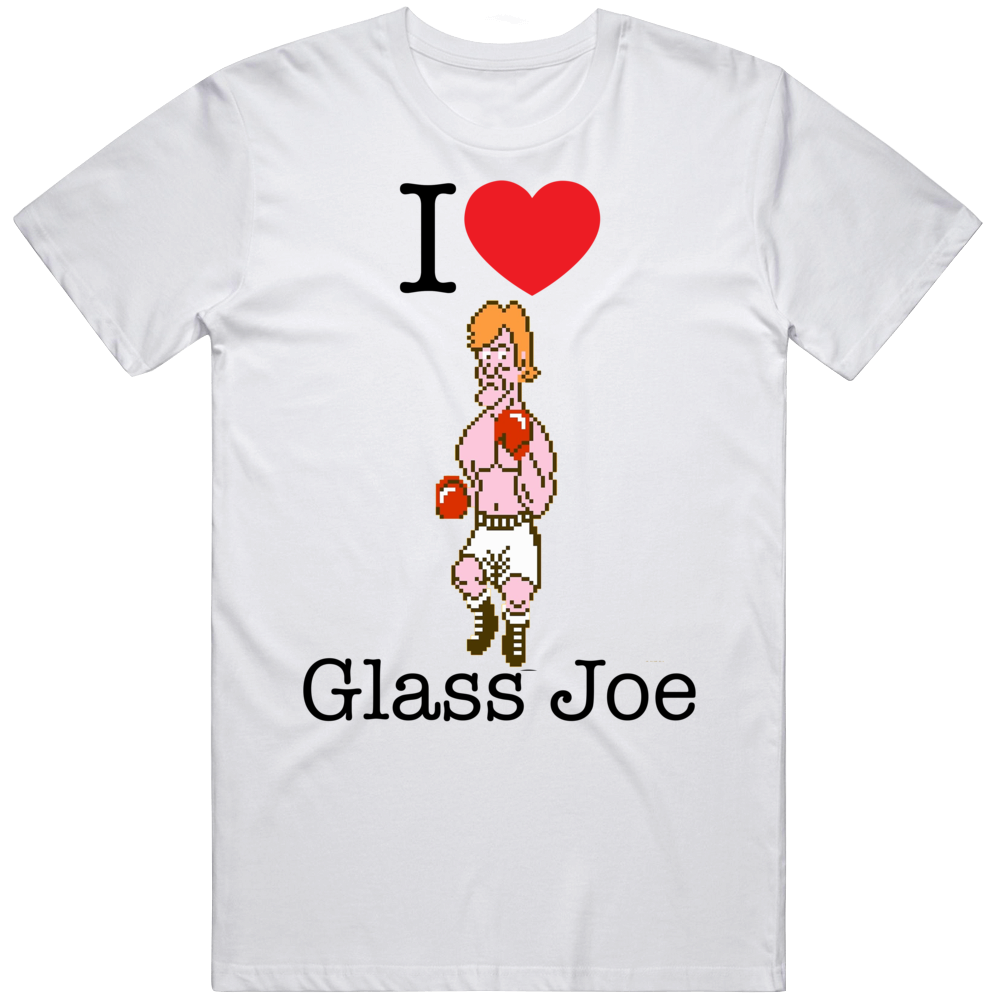 Glass Joe I Love Heart Mike Tyson's Punch Out Video Game Boxing T Shirt Glass Joe I Love Heart Mike Tyson's Punch Out Video Game Boxing T Shirt