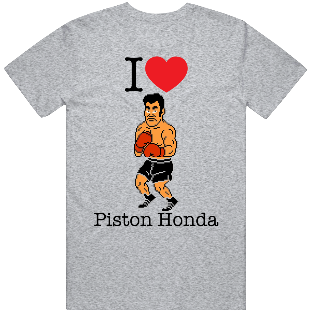 Piston Honda I Love Heart Mike Tyson's Punch Out Video Game Boxing T Shirt Piston Honda I Love Heart Mike Tyson's Punch Out Video Game Boxing T Shirt