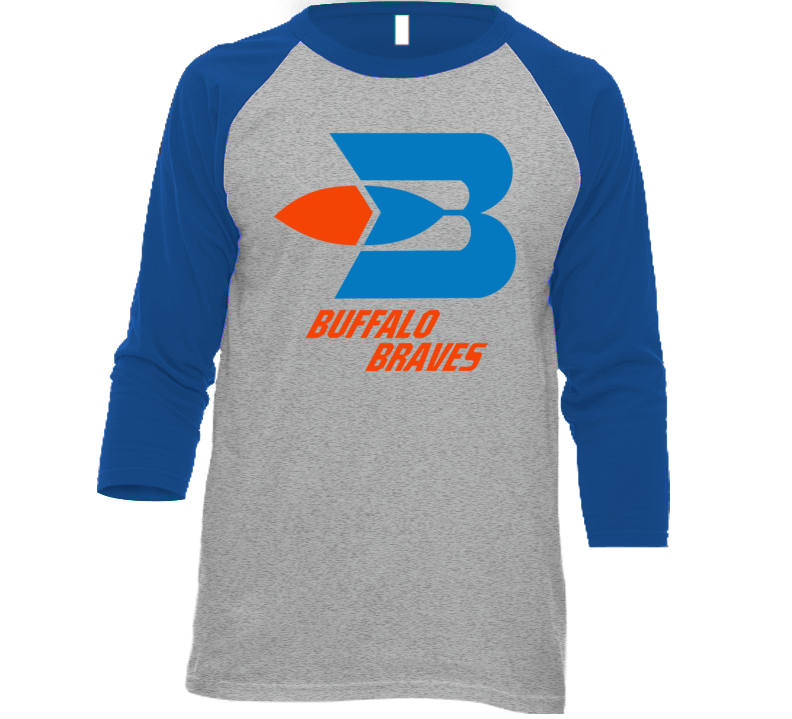 Buffalo Braves Retro 70's Basketball Retro Baseball Raglan T Shirt Buffalo Braves Retro 70's Basketball Retro Baseball Raglan T Shirt