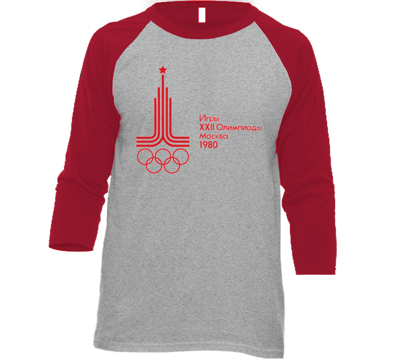 Moscow Olympics 1980 Olympiad Retro Baseball Raglan T Shirt Moscow Olympics 1980 Olympiad Retro Baseball Raglan T Shirt