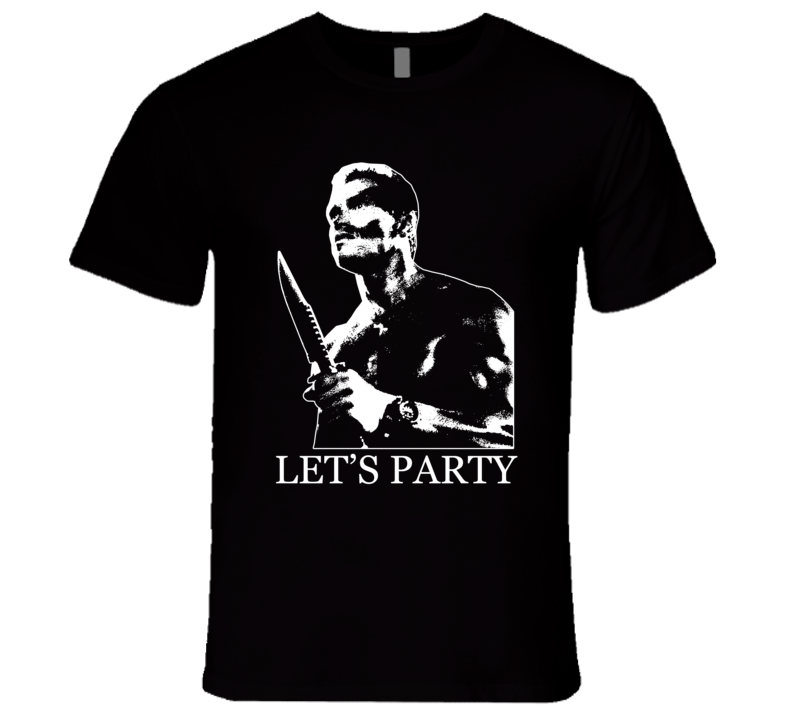 Commando Arnold Let's Party Funny Action Movie T Shirt Commando Arnold Let's Party Funny Action Movie T Shirt