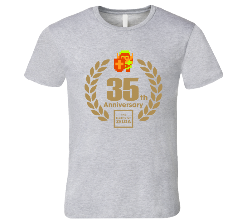 The Legend Of Zelda 35th Anniversary Retro Video Game T Shirt The Legend Of Zelda 35th Anniversary Retro Video Game T Shirt