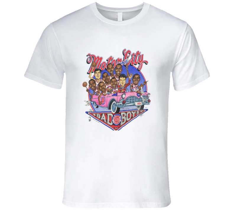 Detroit Bad Boys Basketball Champions Retro Caricature T Shirt Detroit Bad Boys Basketball Champions Retro Caricature T Shirt