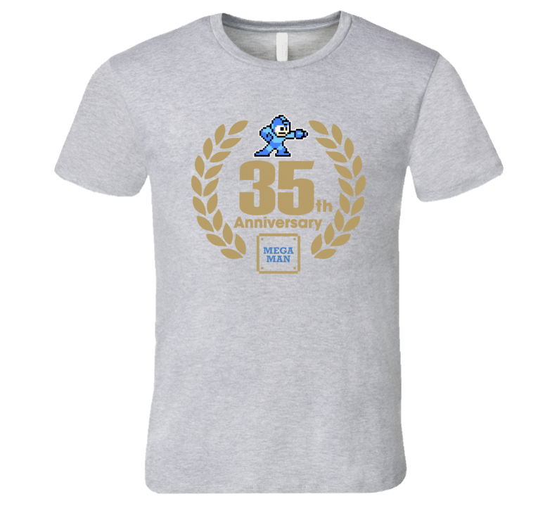 Mega Man 35th Anniversary Retro Video Game T Shirt Mega Man 35th Anniversary Retro Video Game T Shirt