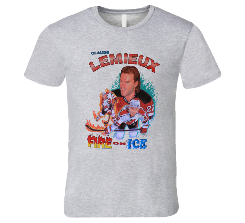 Claude Lemieux Retro New Jersey Hockey Caricature T Shirt Claude Lemieux Retro New Jersey Hockey Caricature T Shirt