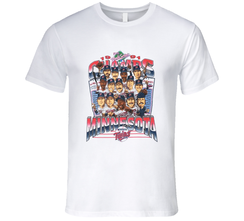 Minnesota Baseball 1991 Champs Retro Caricature T Shirt Minnesota Baseball 1991 Champs Retro Caricature T Shirt
