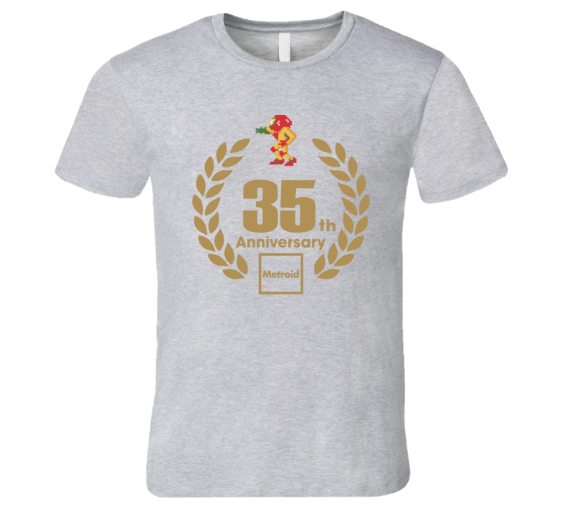 Metroid Samus 35th Anniversary Retro Video Game T Shirt Metroid Samus 35th Anniversary Retro Video Game T Shirt