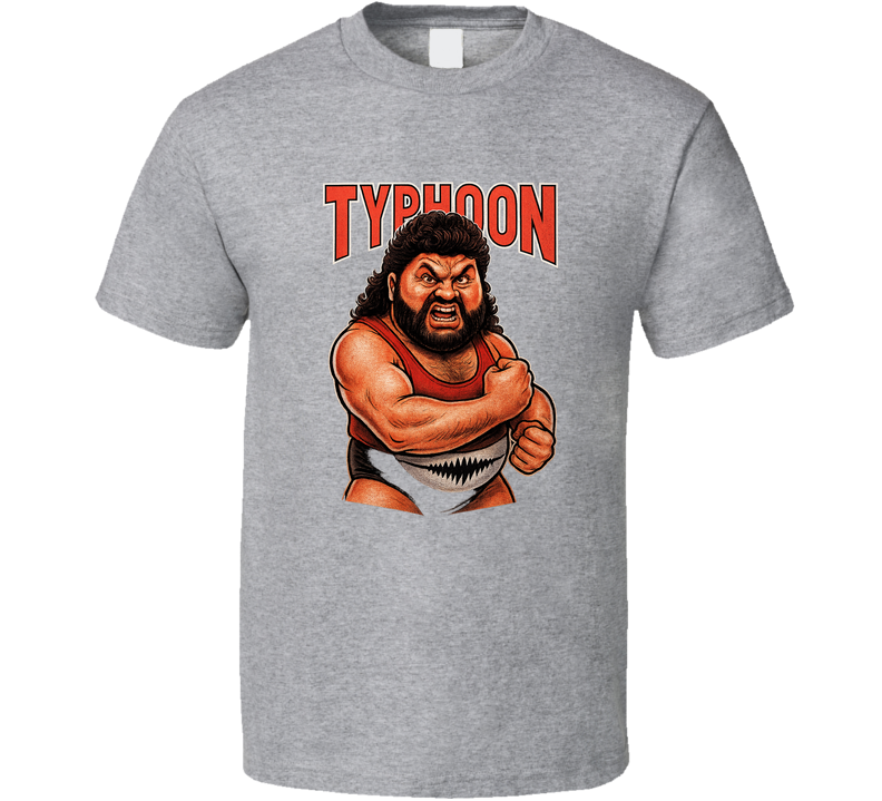 Typhoon Natural Disasters Retro Wrestling Caricature T Shirt Typhoon Natural Disasters Retro Wrestling Caricature T Shirt