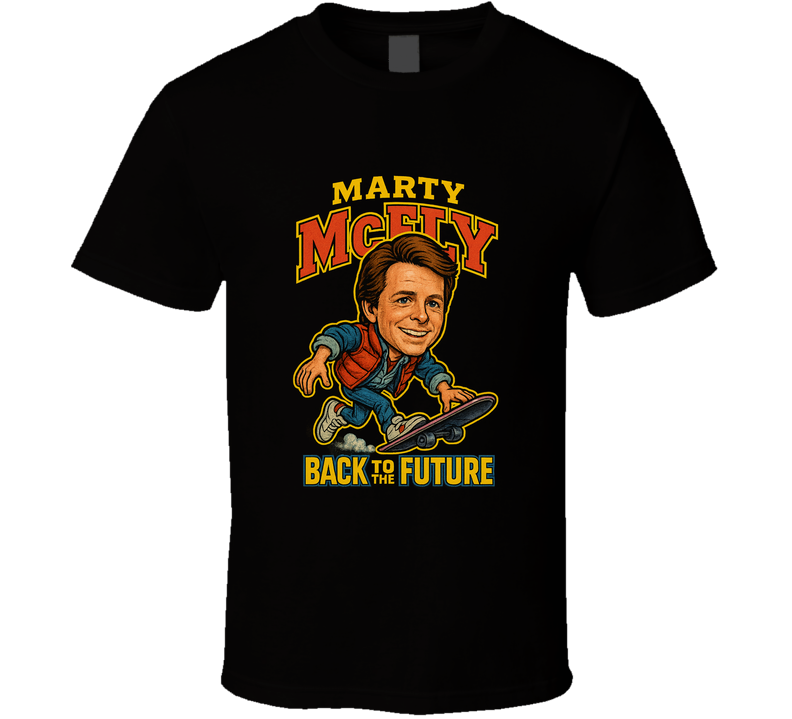 Back To The Future Marty Mcfly Retro Caricature Movie T Shirt Back To The Future Marty Mcfly Retro Caricature Movie T Shirt