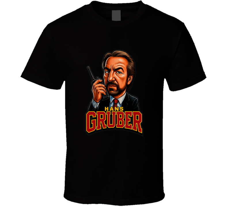 Die Hard Hans Gruber  Retro Movie Caricature T Shirt