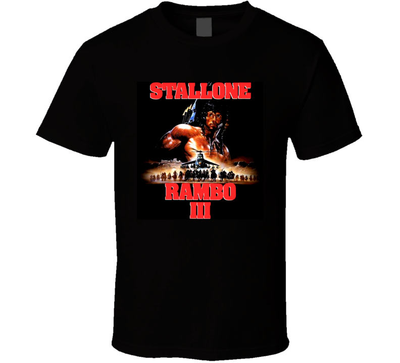 Stallone Rambo III Retro Movie T Shirt Stallone Rambo III Retro Movie T Shirt
