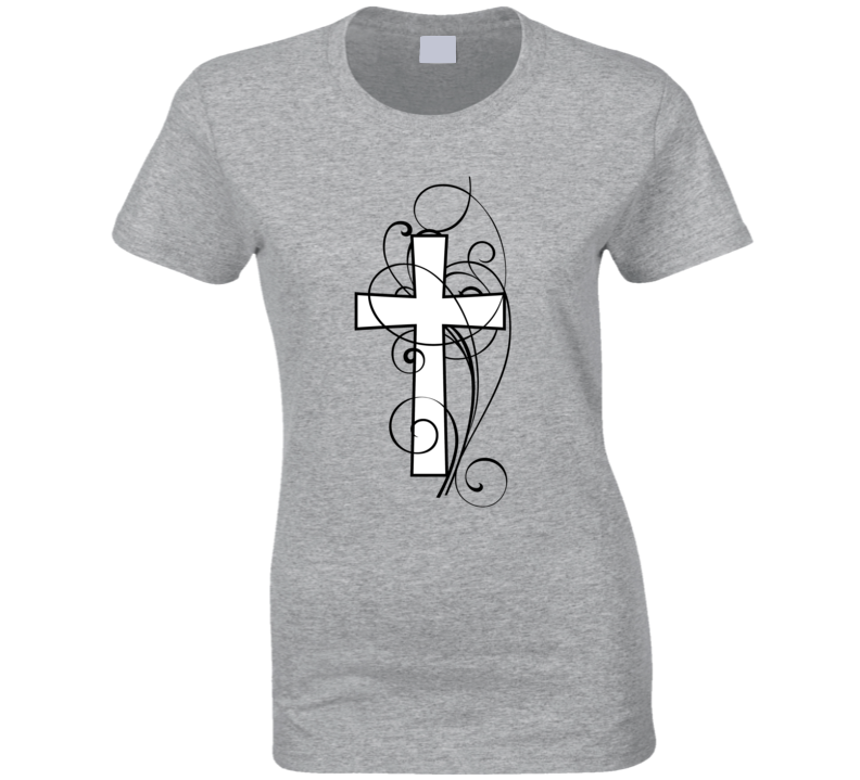 Womens T-Shirt Cross of Christ Christian
