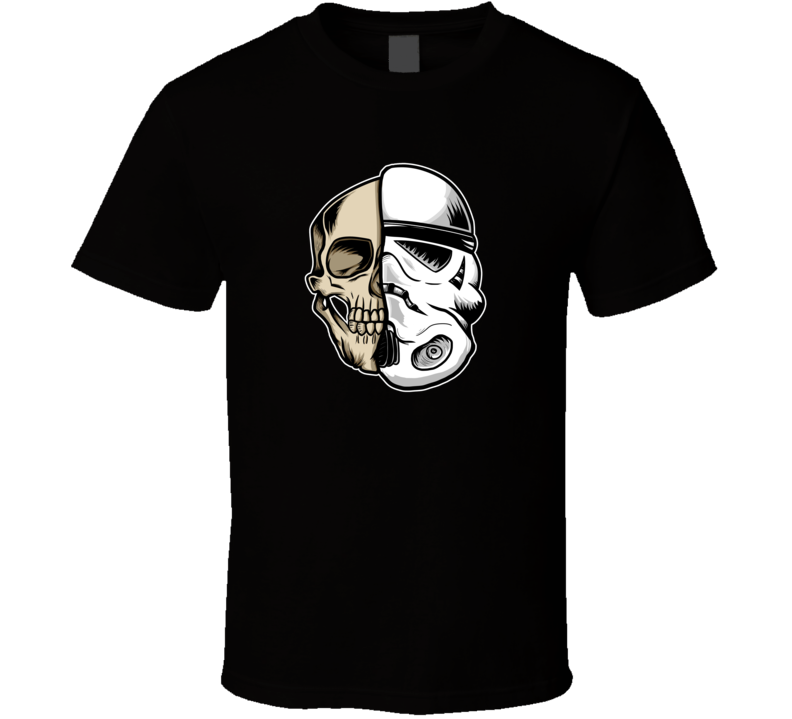 Mens T-shirt Storm Trooper Skull Star Wars Dark Side