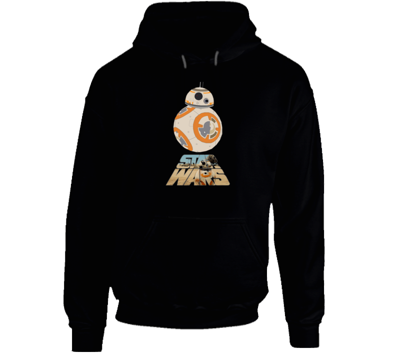 Hooded Pullover BB8 Droid Star Wars The Force Awakens Black Hoodie