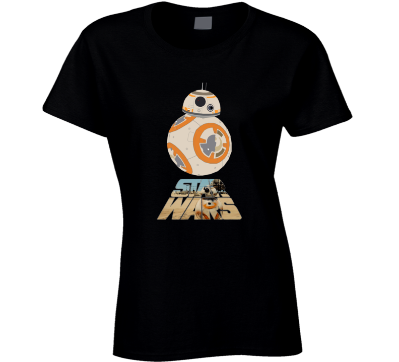 Womens T-shirt BB8 Droid Star Wars The Force Awakens Black