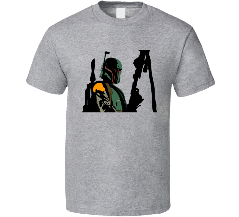 Mens Unisex T-shirt Bob Fett Star Wars Bounty Hunter Grey