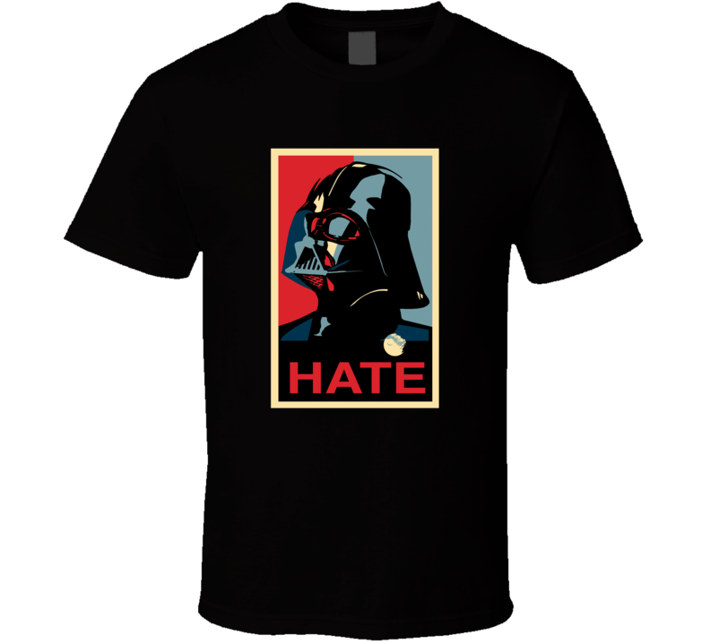 Mens Unisex T-shirt Darth Vader Dark Side Hate Star Wars Clothing Black