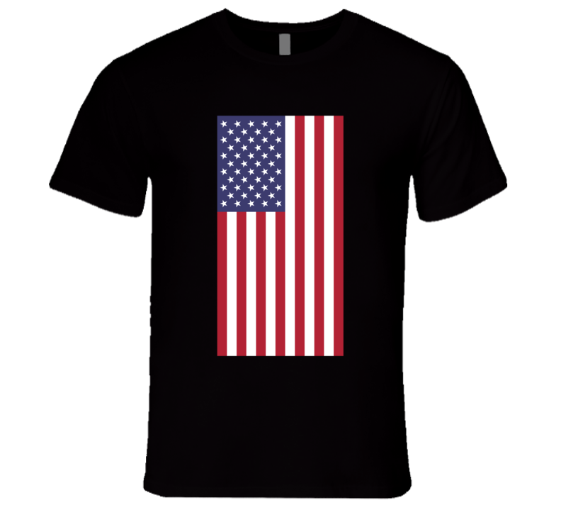 Mens Fitted T-shirt United States Flag Make America Great Again US Clothing Black