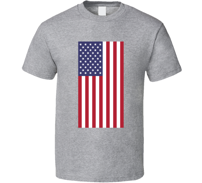 Mens Unisex T-shirt United States Flag Make America Great Again US Clothing Grey