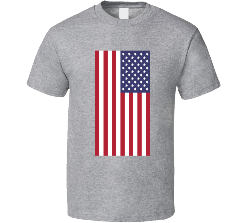 Mens Unisex T-shirt United States Flag Make America Great Again US Clothing Gray
