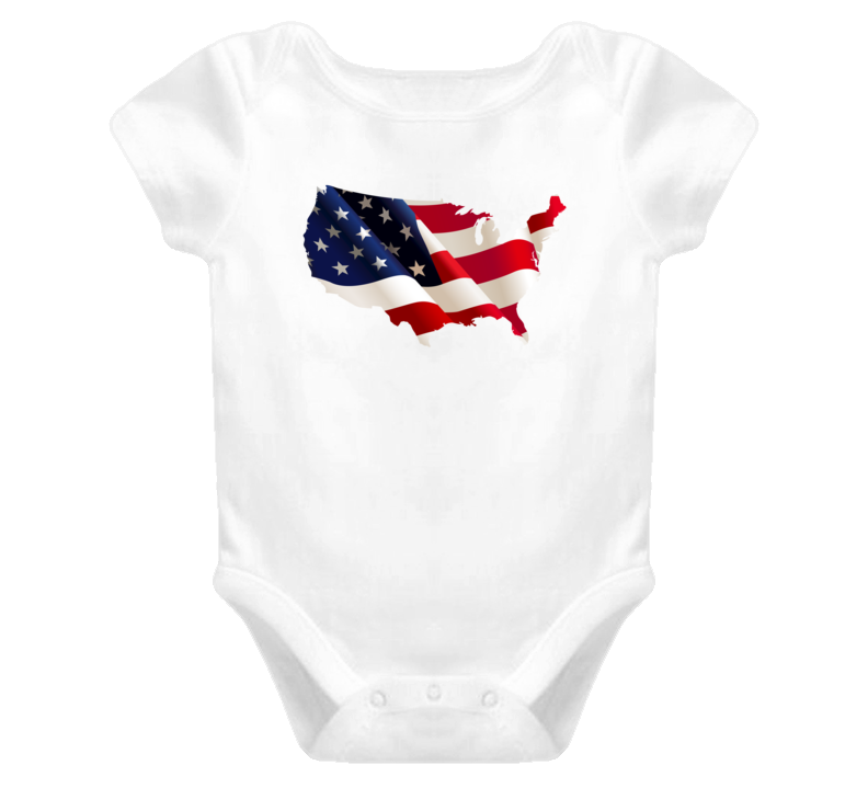 Baby Onesie United States Flag Make America Great Again US Clothing White Onepiece