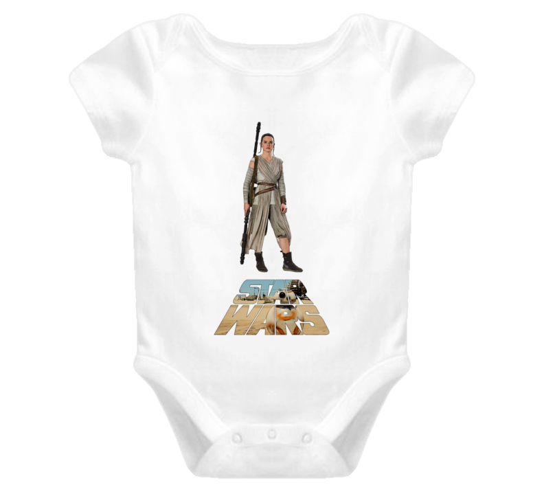 Baby Onesie Star Wars The Force Awakens Girl BB8 Jakku Jumpsuit White Onepiece
