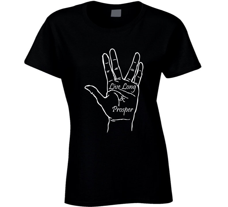Womens T-shirt Mr. Spock Star Trek Series Live Long And Prosper Space Clothing Black