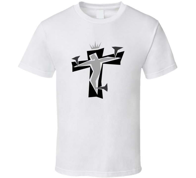 Mens Unisex T-shirt Jesus Christ On Cross Christian Faith In God Clothing White