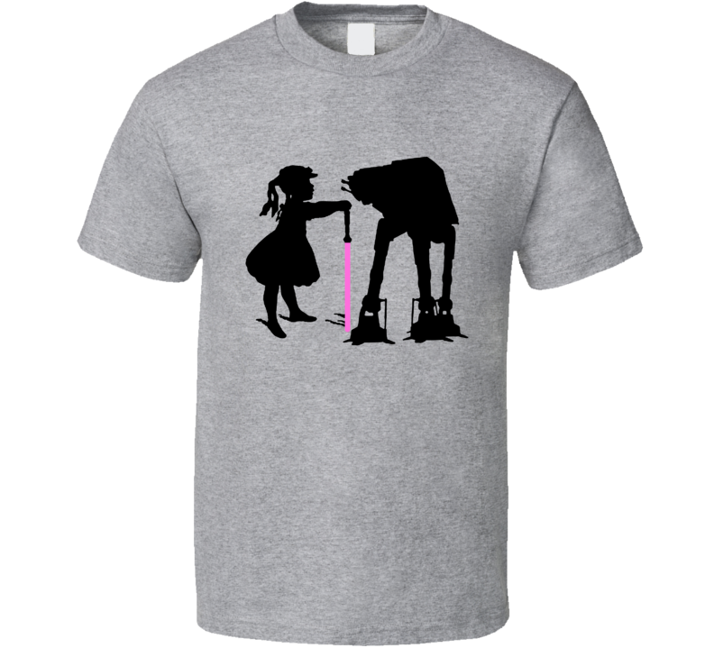 Kids T-shirt Jedi Girl Tames At-at- Imperial Walker Star Wars Rogue One Starwars