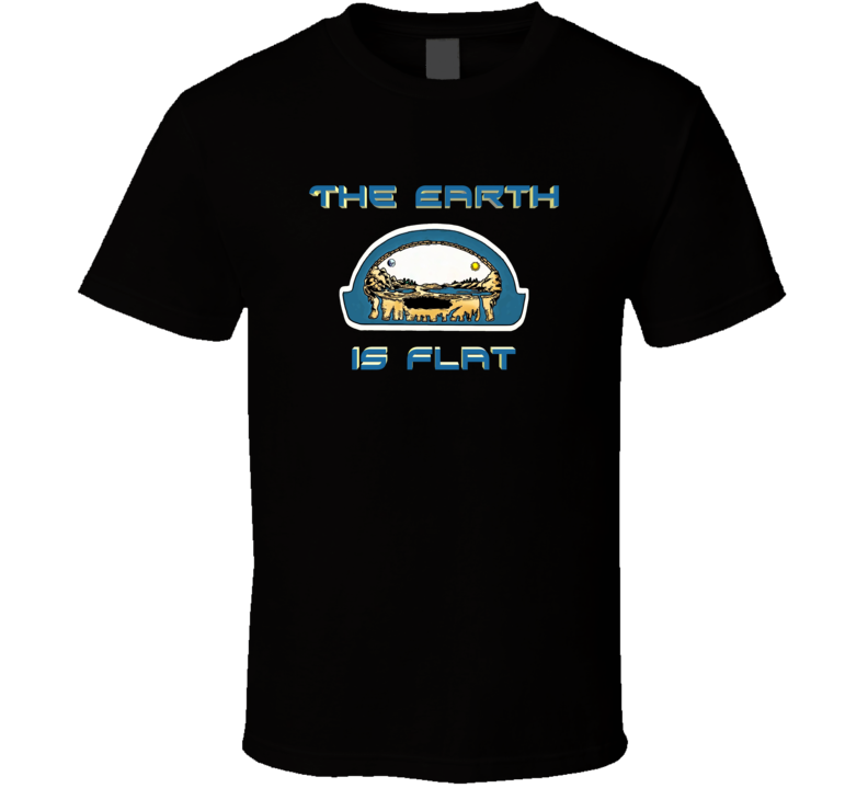 Mens T-shirt The Earth Is Flat No Conspiracy Theory Earther Truth Black
