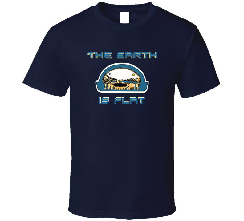Mens T-shirt The Earth Is Flat No Conspiracy Theory Earther Truth Navy Blue