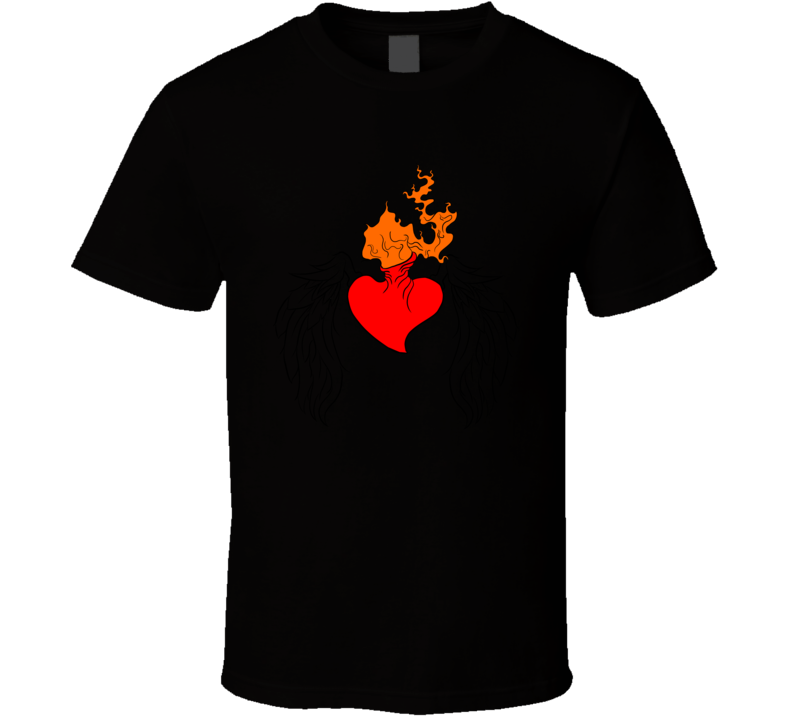 Short Sleeve T-shirt Fire Heart Mens Womens Clothing Multiple Styles And Colors T Shirt
