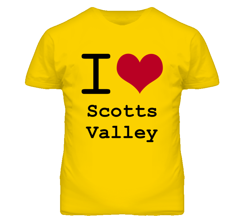 Scotts Valley Santa Cruz California I Love Heart T Shirt