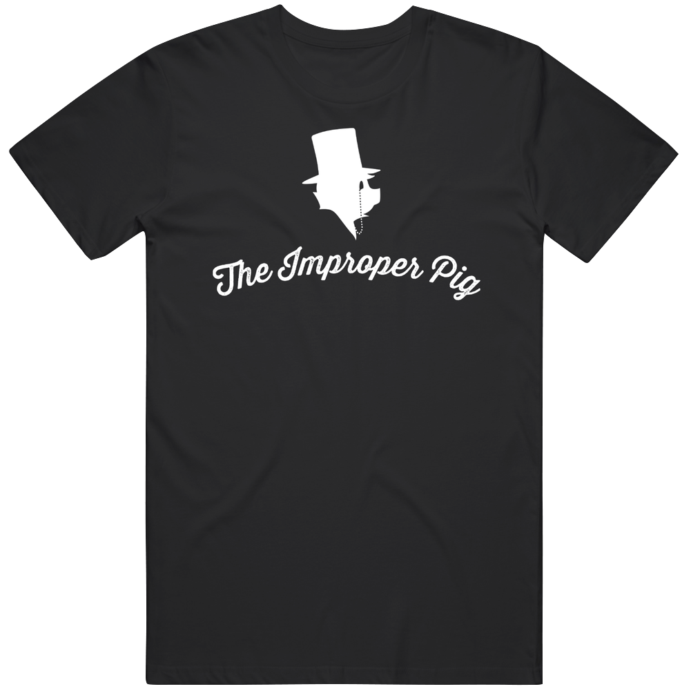 The Improper Pig Favorite Restaurant Men’s 100% Cotton Black T Shirt The Improper Pig Favorite Restaurant Men’s 100% Cotton Black T Shirt