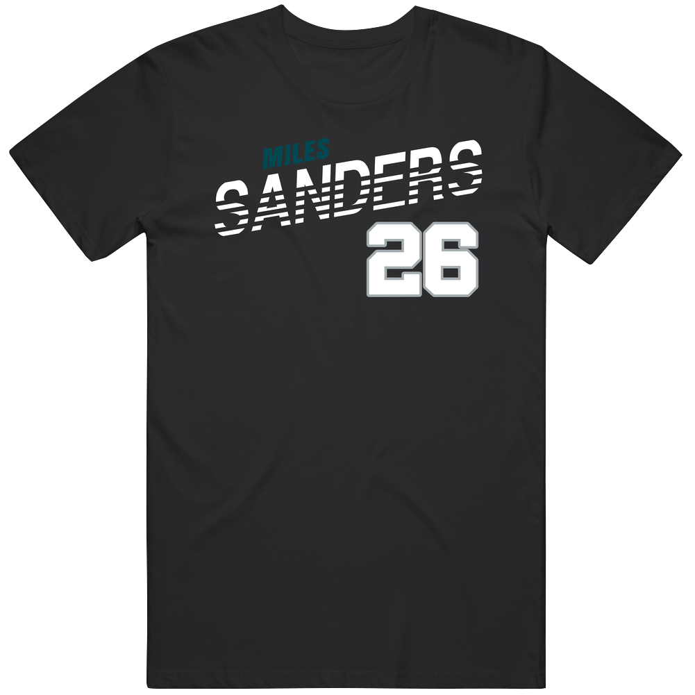 Miles Sanders 26 Favorite Player Fan Men’s 100% Cotton Black T Shirt Miles Sanders 26 Favorite Player Fan Men’s 100% Cotton Black T Shirt