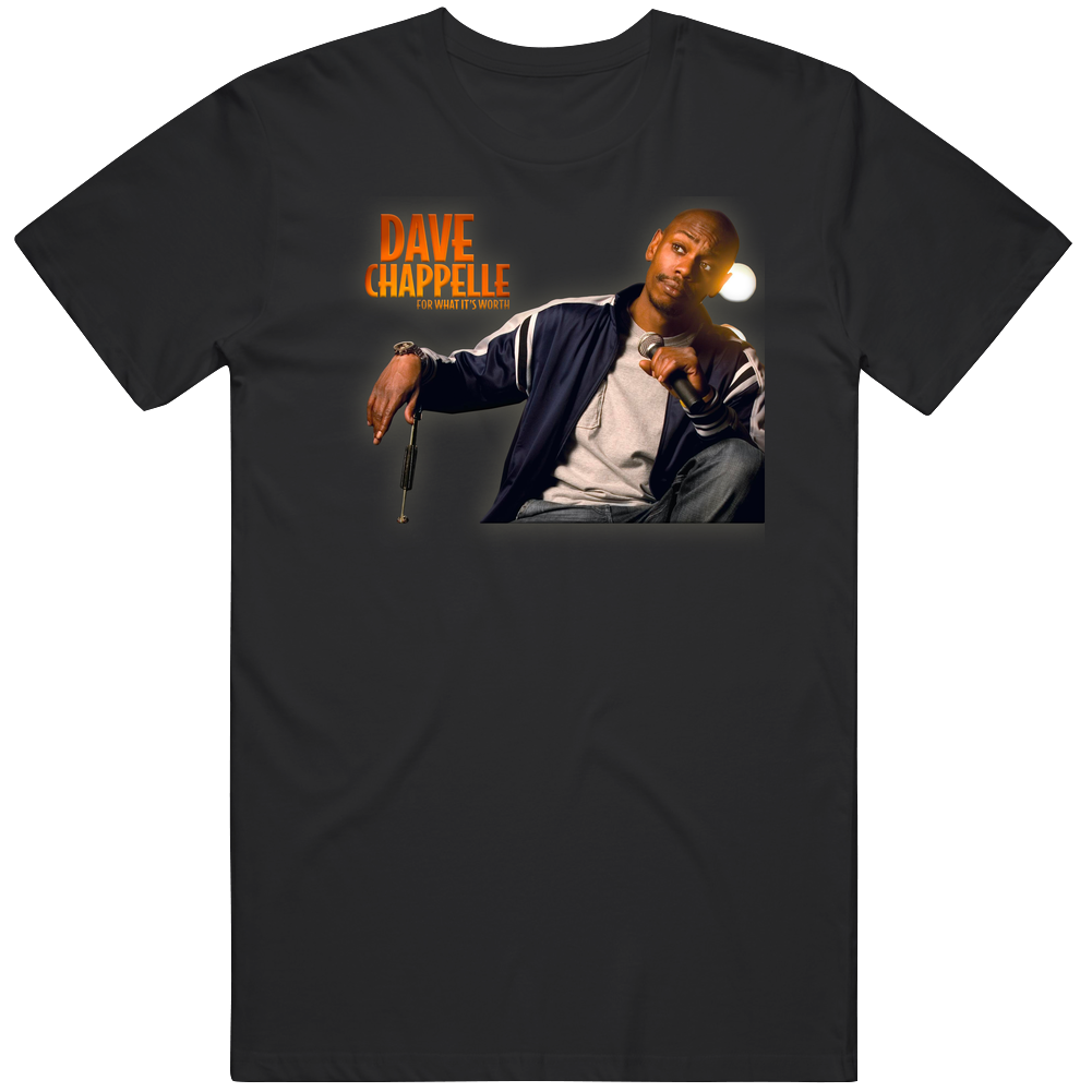 Dave Chappel For What Its Worth Men’s 100% Cotton Black T Shirt Dave Chappel For What Its Worth Men’s 100% Cotton Black T Shirt