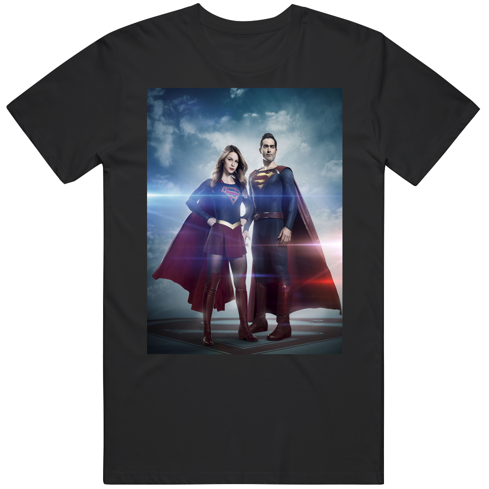 Supergirl Tv Show Super Cousins Comic Cult Classic Men’s 100% Cotton Black T Shirt Supergirl Tv Show Super Cousins Comic Cult Classic Men’s 100% Cotton Black T Shirt
