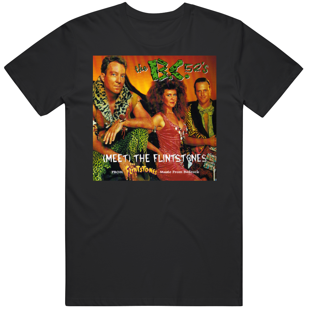 The Bc 52s The Flintstones Fictional Music Group Fan Men’s 100% Cotton Black T Shirt The Bc 52s The Flintstones Fictional Music Group Fan Men’s 100% Cotton Black T Shirt