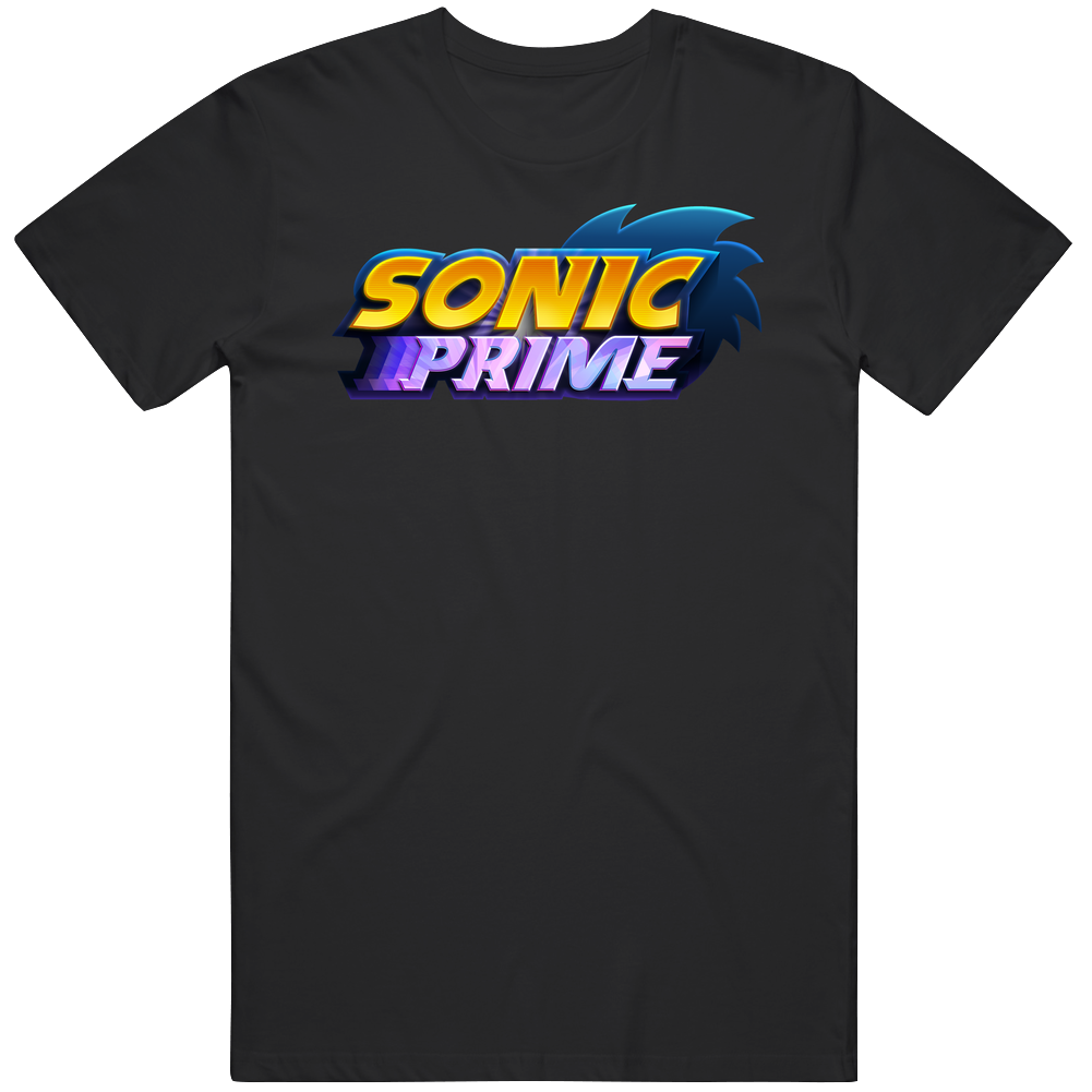 Sonic Prime Netflix Logo Men’s 100% Cotton Black T Shirt Sonic Prime Netflix Logo Men’s 100% Cotton Black T Shirt