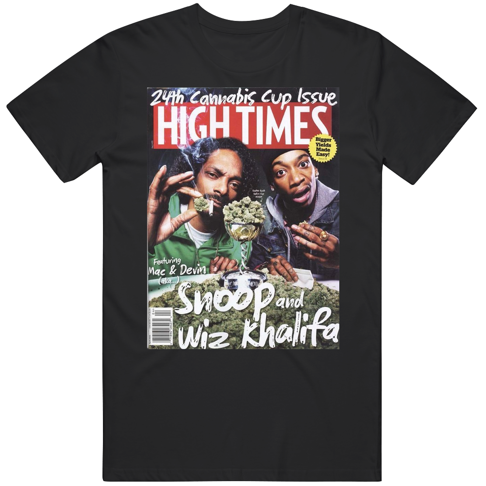 Wiz Khalifa And Snoop Mac And Devin High Times Magazine Stoner Men’s 100% Cotton Black T Shirt Wiz Khalifa And Snoop Mac And Devin High Times Magazine Stoner Men’s 100% Cotton Black T Shirt