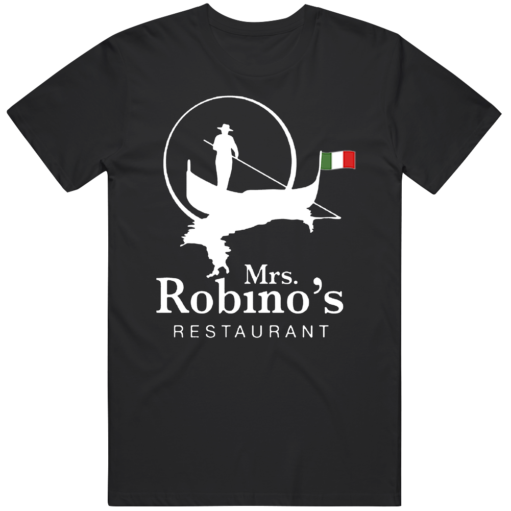 Mrs. Robino's Favorite Restaurant Men’s 100% Cotton Black T Shirt Mrs. Robino's Favorite Restaurant Men’s 100% Cotton Black T Shirt