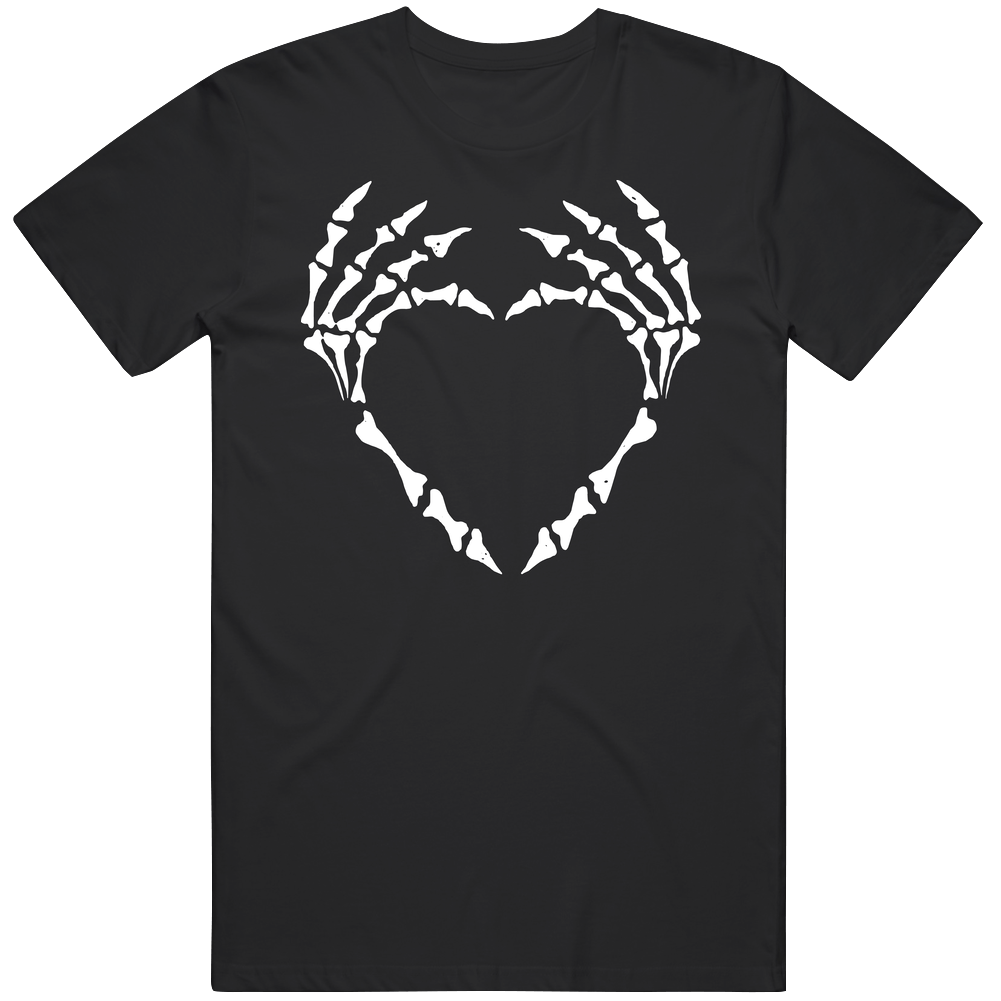 Skeleton Hands Heart Cute Spooky Halloween Men’s 100% Cotton Black T Shirt Skeleton Hands Heart Cute Spooky Halloween Men’s 100% Cotton Black T Shirt