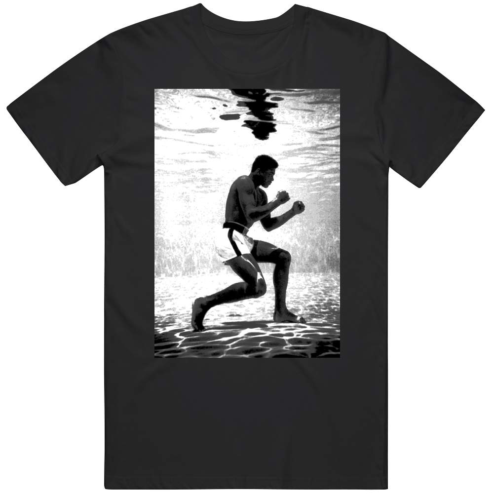 Muhammad Ali Under Water Training Boxing Men’s 100% Cotton Black T Shirt Muhammad Ali Under Water Training Boxing Men’s 100% Cotton Black T Shirt