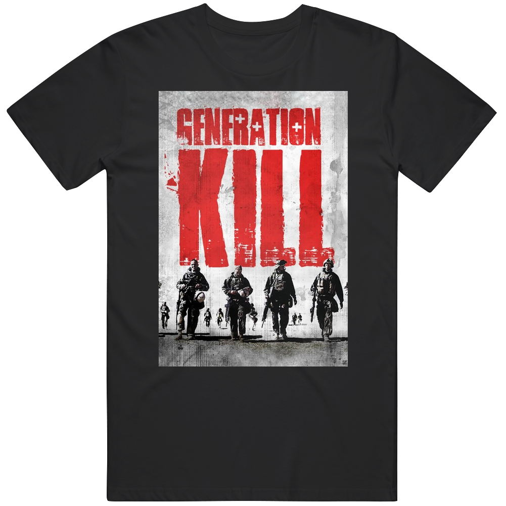 Generation Kill Poster Tv Show Fan Men’s 100% Cotton Black T Shirt Generation Kill Poster Tv Show Fan Men’s 100% Cotton Black T Shirt