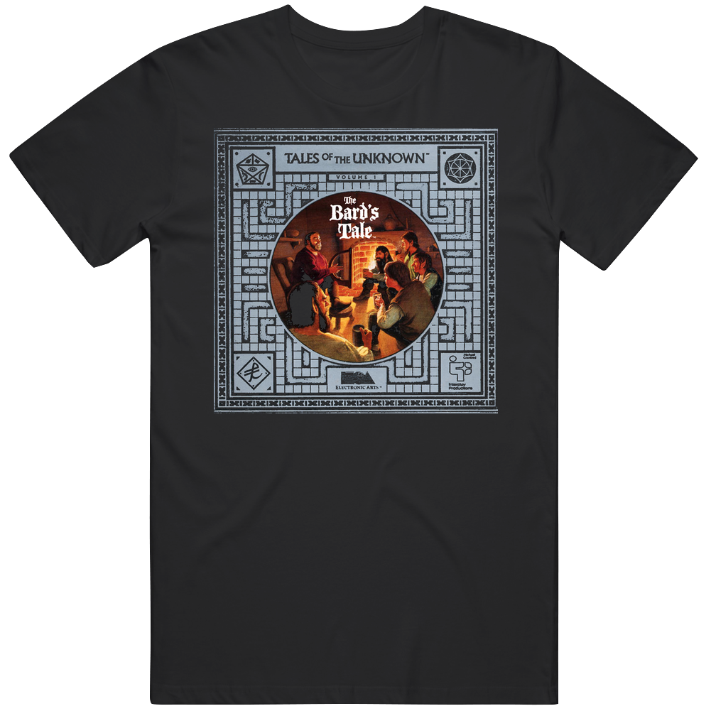 The Bard's Tale Classic Rpg Video Game Men’s 100% Cotton Black T Shirt The Bard's Tale Classic Rpg Video Game Men’s 100% Cotton Black T Shirt