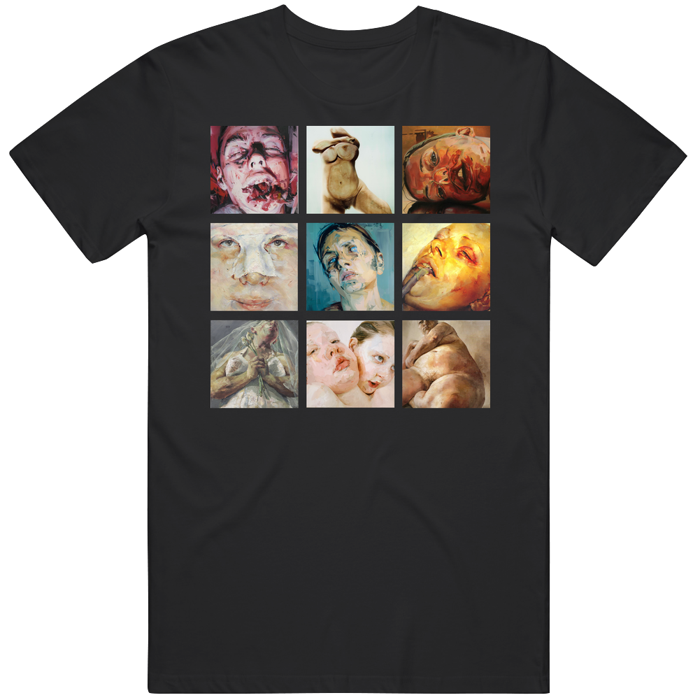 Jenny Saville Art Paintings Trendy Artsy Men’s 100% Cotton Black T Shirt Jenny Saville Art Paintings Trendy Artsy Men’s 100% Cotton Black T Shirt